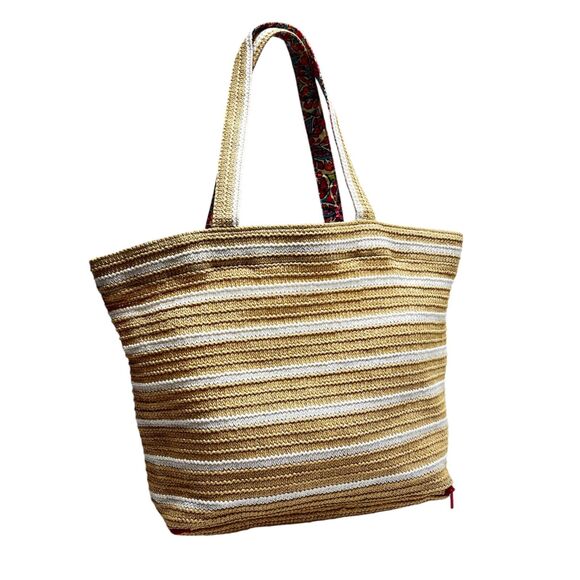 Vera Bradley Tan and Pink Starfish Beach Bag - Picture 2 of 11